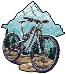Mountain bike sticker. Generative AI 1