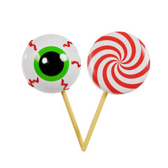 Halloween Lollipop Candy 3D Illustration.
