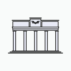 Palace Icon. Parliament Building Symbol - Vector.