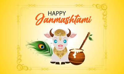 Happy Lord Krishna Janmashtami Festival Poster 