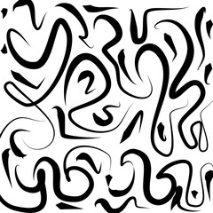 Very hight resolution. Geometric graffiti abstract background. Black acrylic paint stroke texture on white paper. Scattered mud art. Macro image. Hand made grunge.