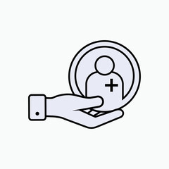 Patient Icon. Human Ill. Emergency Victim Symbol