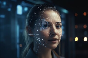 The biometric facial recognition system, such as Apple's Face ID, scans and verifies identities, showcasing advanced security in modern devices.

