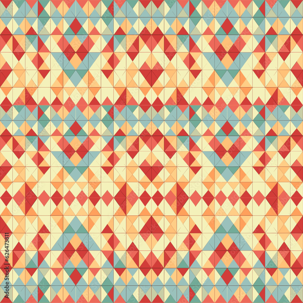 Poster seamless pattern with colorful triangles. vector background. can be used for wallpaper, pattern fill