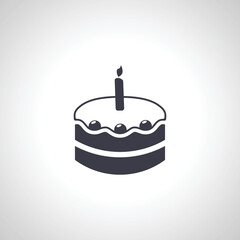 cake with birthday candle icon. Cake icon.