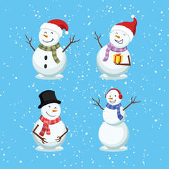 snowman character icon collection set