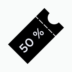 Promo Icon. Discount 50%. Marketing Strategy Element.   