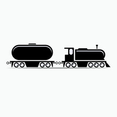 Rail Tanker Icon. Logistic, Liquid Material Transportation. Oil Delivery Symbol - Vector