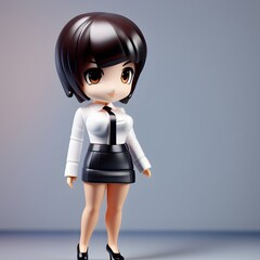 3d cute businessman chibi figure Created by using generative AI