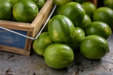 Vibrant Citrus: Close-Up of Fresh Limes, Bursting with Zesty Goodness, Captured in 4K Resolution