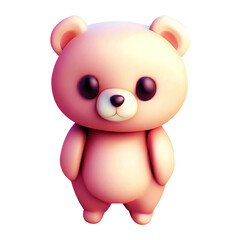 3D cute bear animal illustration