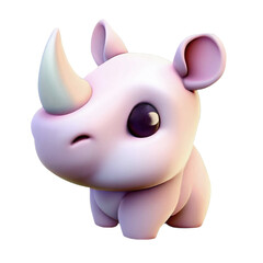 3D cute rhinoceros animal illustration
