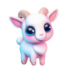 3D cute goat animal illustration