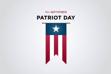 9 11, September 11. We will never forget the terrorist attacks of september 11, 2001. Illustration of Patriot Day.