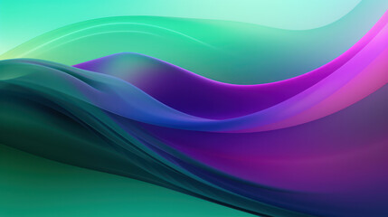 Fototapeta premium Green Purple Abstract Glowing Gradient Layers, Generative AI.