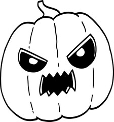 hand drawn Halloween pumpkin illustration isolated on white background.
