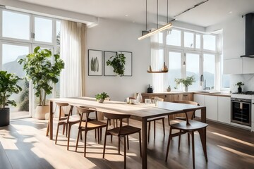 interior of dining room dining table generated by AI tool