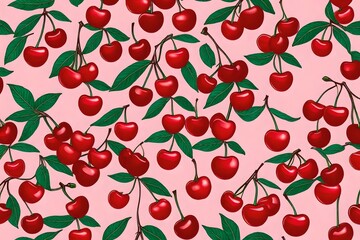seamless pattern background with cherry generated by AI tool