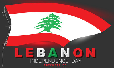 Lebanese Independence Day. background, banner, card, poster, template. Vector illustration.