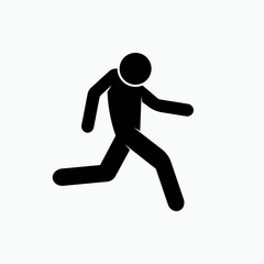 Fototapeta na wymiar Runner Icon. Jogging, Athlete Running Symbol. 