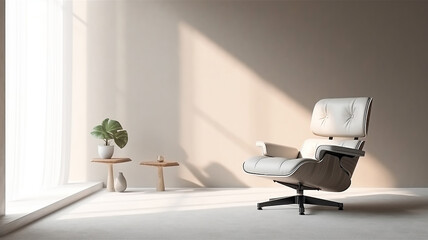 white armchair on the background of the wall interior consultation of a psychologist therapy.
