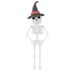 Funny skeletons standing and wearing wrist watch - 3d skeleton - 3d character