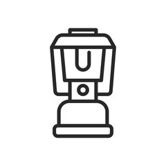 Camp Lantern Icon. Vector Line Illustration of a Camping Lamp for Outdoor Adventure and Night Lighting.