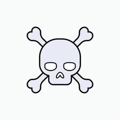 Skull Icon. Dangerous, Horror. Dead, Scary Symbol