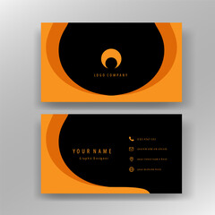 Simple Black Orange Business Card Design Template