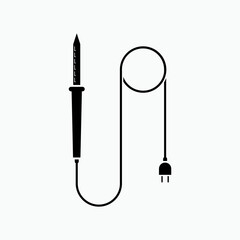 Soldering Iron Icon. Joint Method Symbol.    