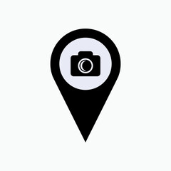 Spot Photo Icon. Symbol of Best Angle to Take Photograph - Vector. 