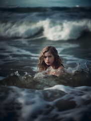 Young Girl in the Sea. 