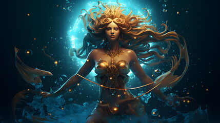 Naklejka premium Zodiac sign Aquarius