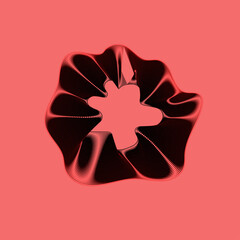 red flower on black background with copy space. concept of love, valentines day.