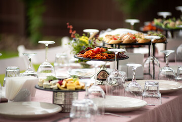 table set for a wedding reception