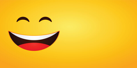 smile for banners and posters on a landscape background.