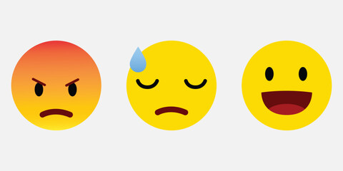 smiley faces on white