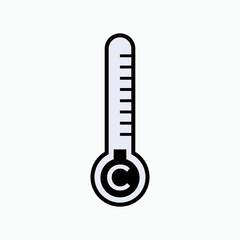 Temperature Icon. Thermometer Symbol - Vector Illustration In Glyph Style for Design and Websites, Presentation or Application.