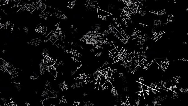 Math Formulas Randomly Moving Seamless Loop