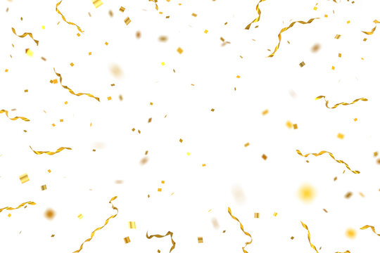 3D gold confetti that floats down to celebrate	