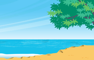 summer landscape with beach and sea background