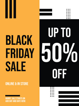 Black Friday discount sale poster flyer social media post design