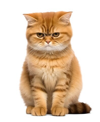 Obraz premium sad looking cat on isolated background, Generative Ai