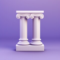 Ionic column. Law, architecture theme template.