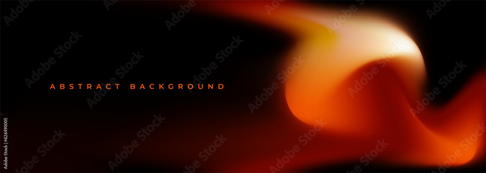 Poster black and orange color gradient holographic bright vector background. abstract creative coloured ban
