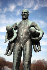 Fototapeta na wymiar Statue from Gustav Wigeland - Gustav Wigeland park - Frognerparken - Oslo - Norway