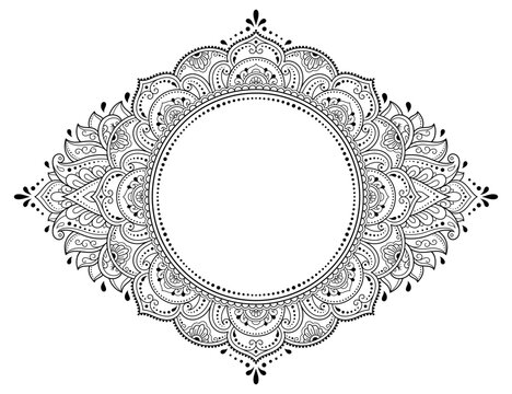 recommend clip art: Frame in eastern tradition. Stylized with henna tattoos decorative pattern for decorating covers for book, notebook, casket, magazine, postcard and folder. Flower border in mehndi style.