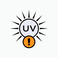 UV Radiation Warning. Attention Symbol for Ultraviolet Effects - Vector.  