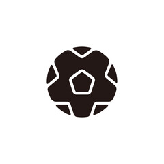 Obraz premium Soccer ball icon.Flat silhouette version.