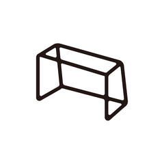 Soccer goal icon.Flat silhouette version.